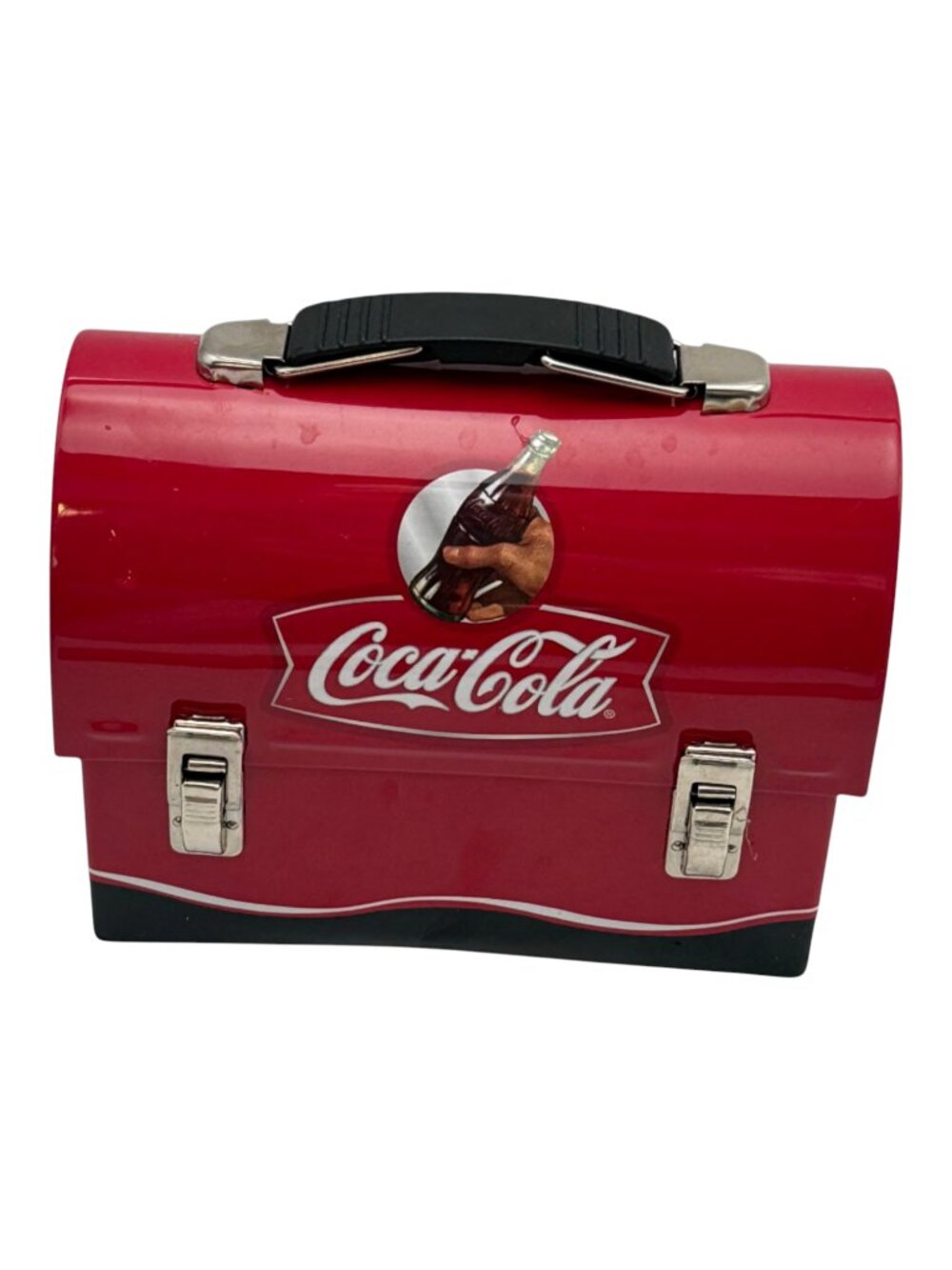 Coca-Cola Dome Metal Lunch Box Red Black Circa 2000 Miniature 5 inch